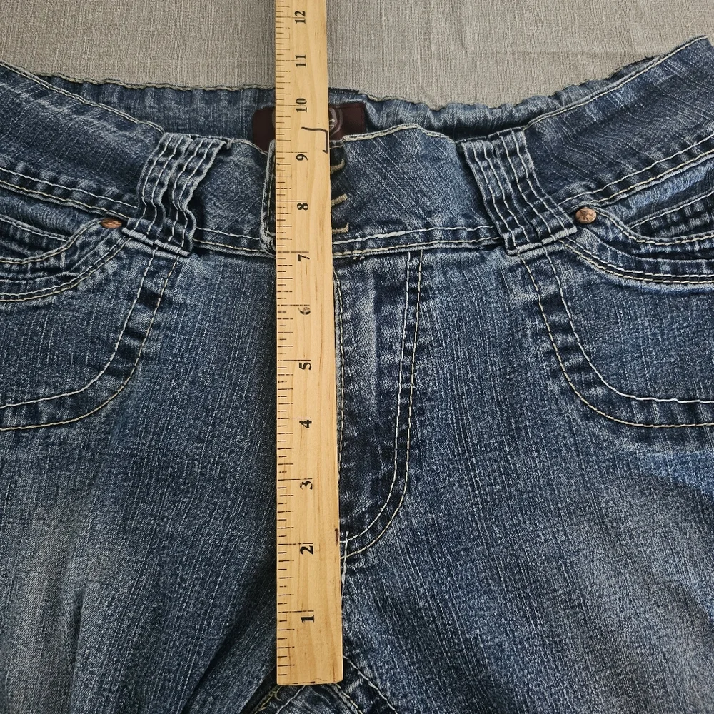 Angels Vintage y2k Crop Jean Capris Size 10 Stretchy Mid Rise - Picture 5 of 6
